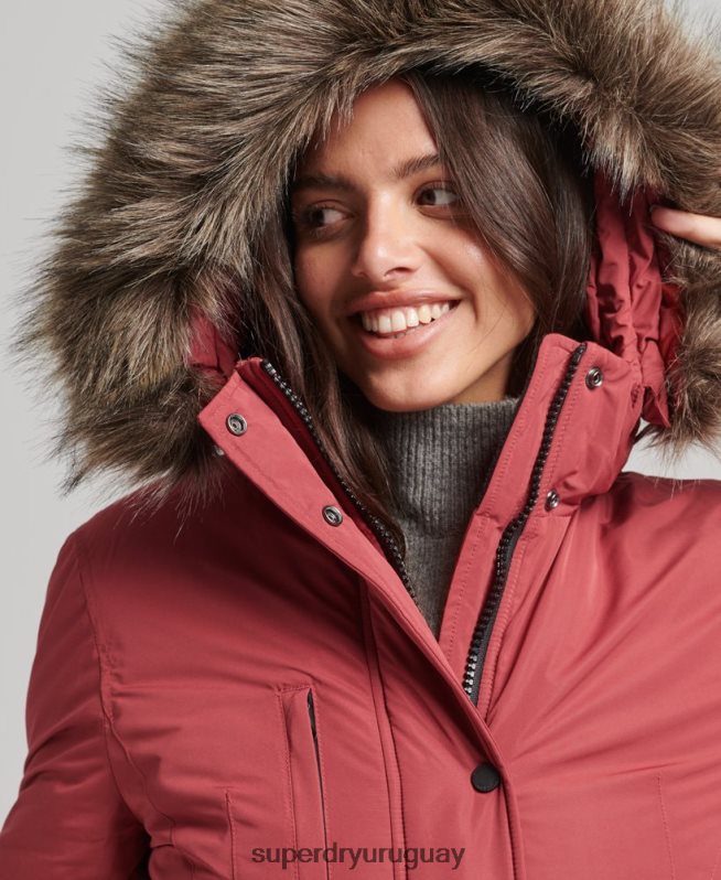 uy Superdry mujer chamarra ashley everest rojo DT2N8Z5466 ropa
