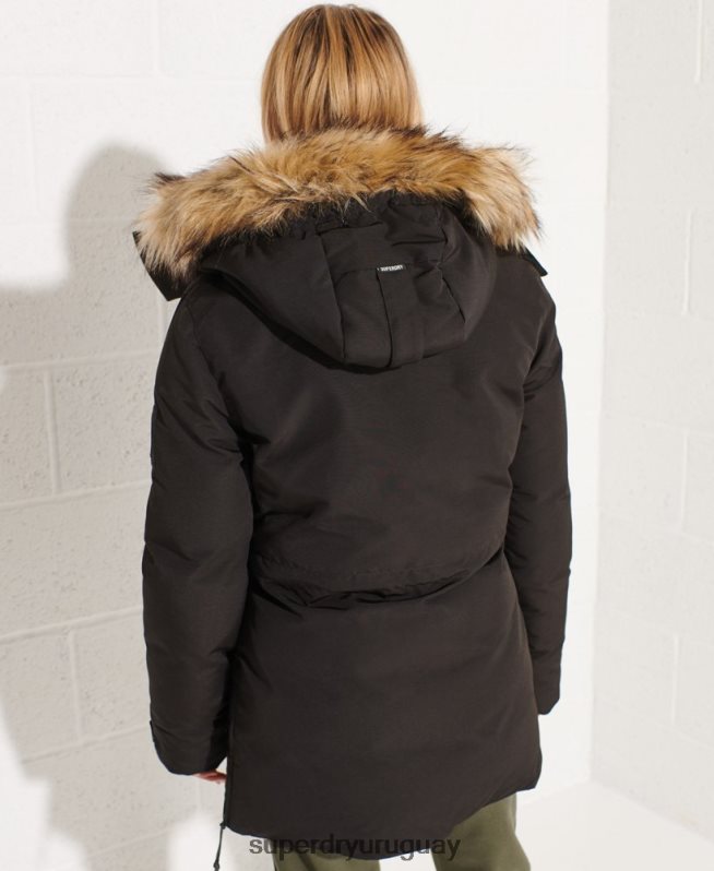 uy Superdry mujer chamarra parka código everest negro DT2N8Z5537 ropa