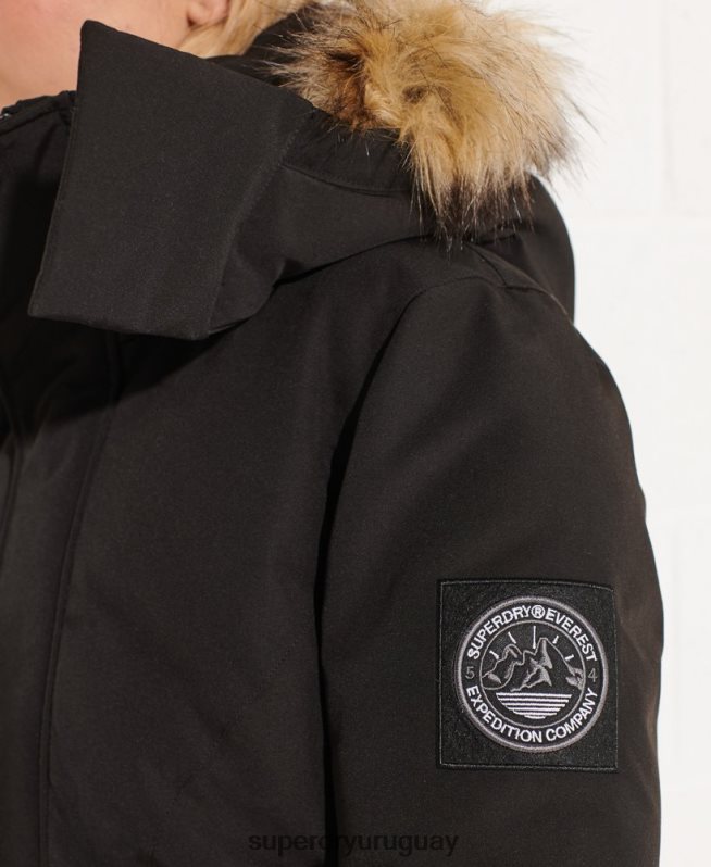 uy Superdry mujer chamarra parka código everest negro DT2N8Z5537 ropa
