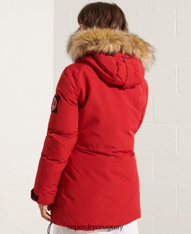 uy Superdry mujer chamarra parka código everest rojo DT2N8Z5589 ropa