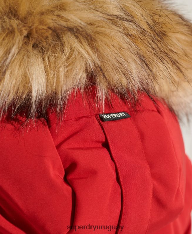 uy Superdry mujer chamarra parka código everest rojo DT2N8Z5589 ropa
