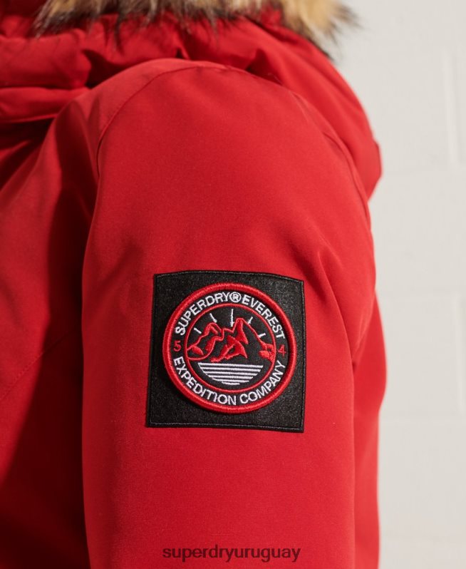 uy Superdry mujer chamarra parka código everest rojo DT2N8Z5589 ropa