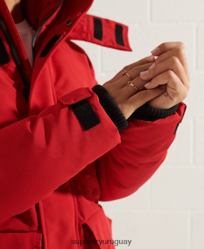 uy Superdry mujer chamarra parka código everest rojo DT2N8Z5589 ropa