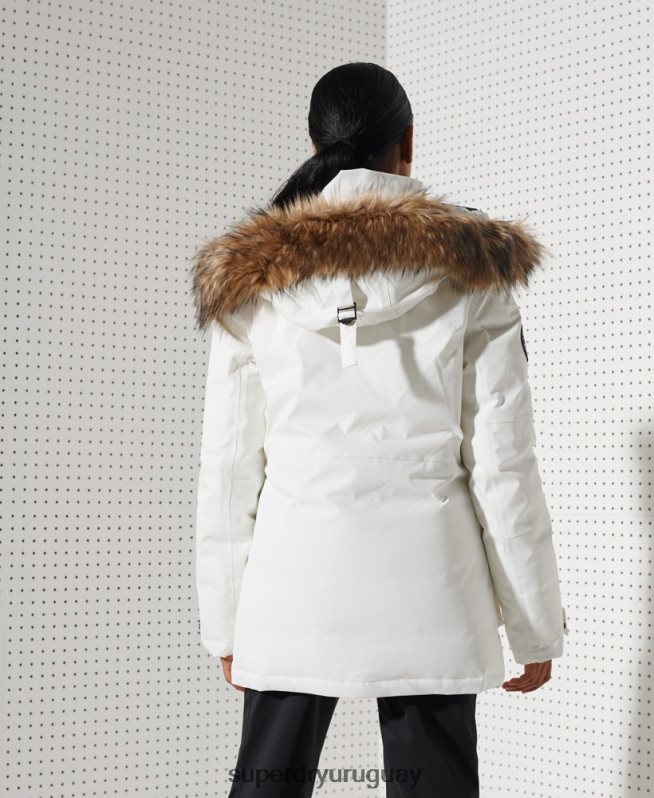 uy Superdry mujer parka con plumón everest para la nieve blanco DT2N8Z5487 ropa