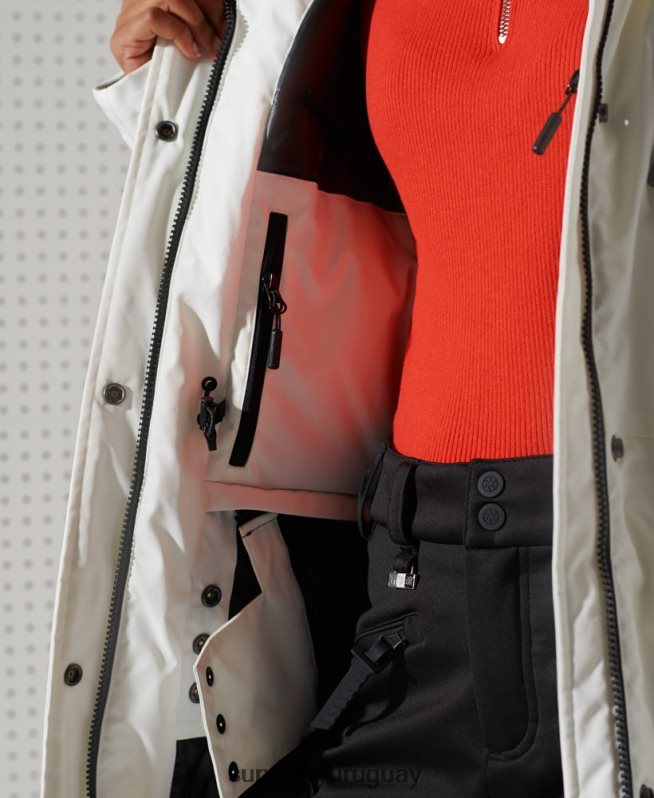 uy Superdry mujer parka con plumón everest para la nieve blanco DT2N8Z5487 ropa