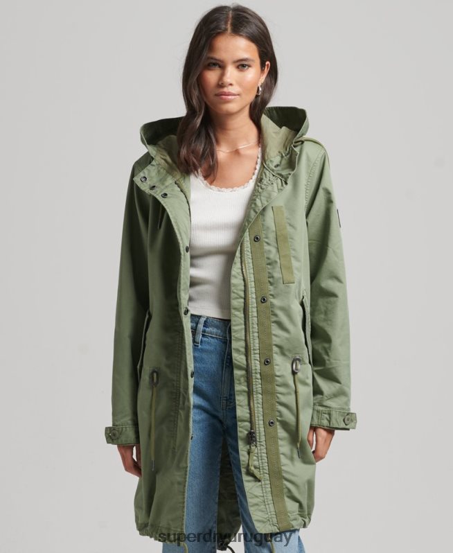 uy Superdry mujer parka de campo caqui DT2N8Z5663 ropa