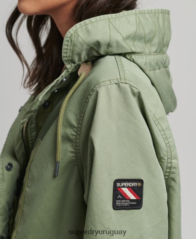 uy Superdry mujer parka de campo caqui DT2N8Z5663 ropa