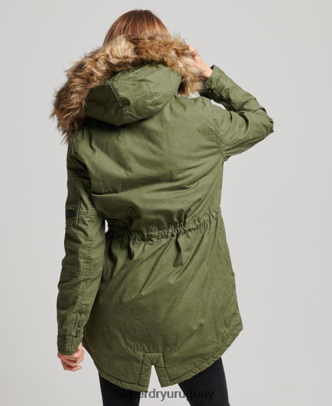 uy Superdry mujer parka de campo verde DT2N8Z5538 ropa