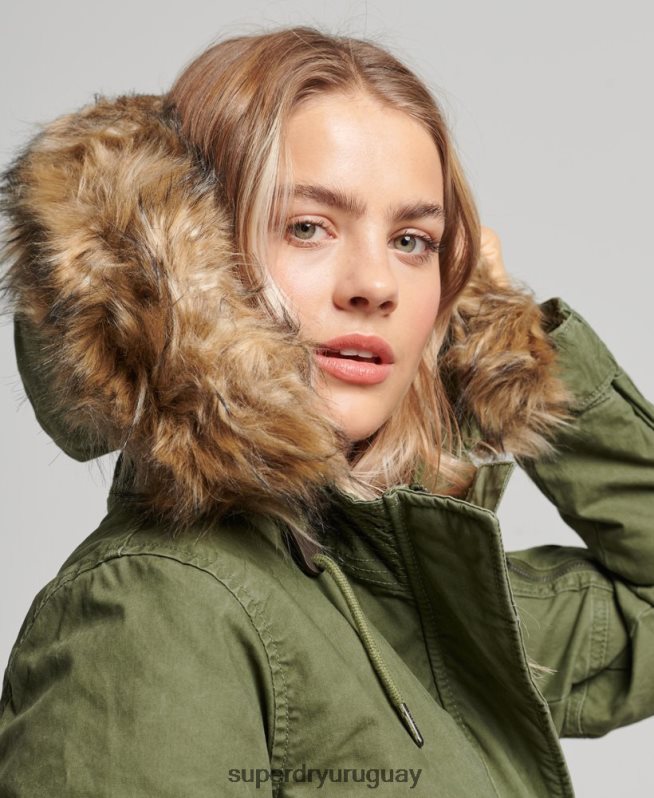 uy Superdry mujer parka de campo verde DT2N8Z5538 ropa
