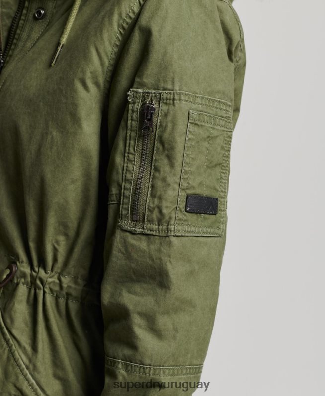 uy Superdry mujer parka de campo verde DT2N8Z5538 ropa