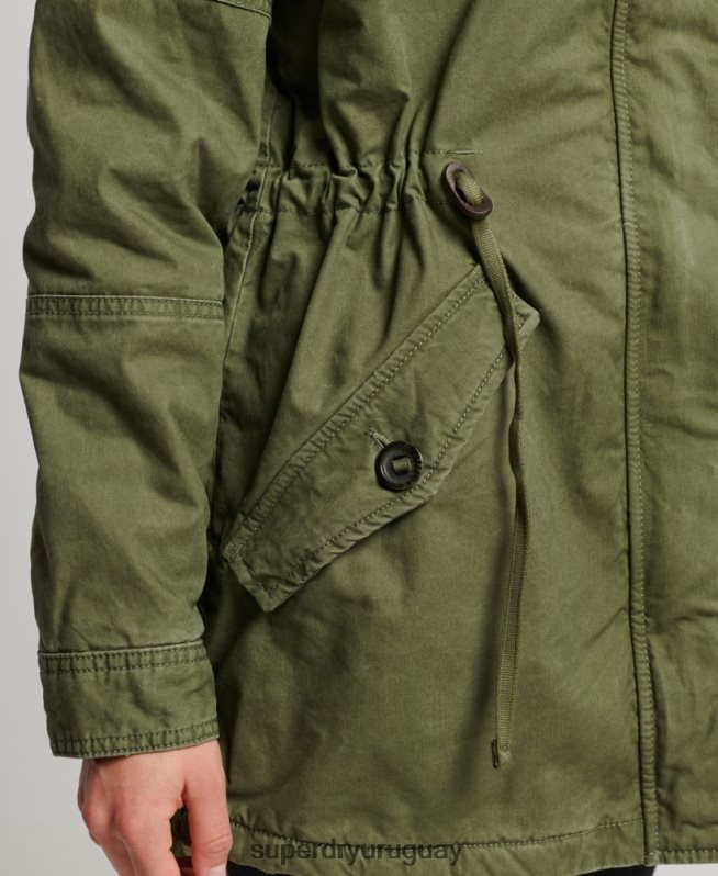 uy Superdry mujer parka de campo verde DT2N8Z5538 ropa