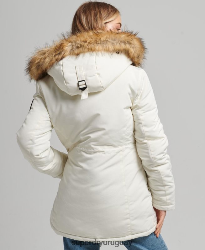 uy Superdry mujer parka everest blanco DT2N8Z3604 ropa