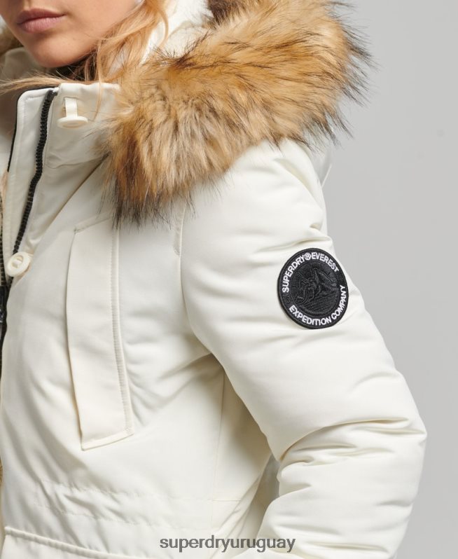 uy Superdry mujer parka everest blanco DT2N8Z3604 ropa
