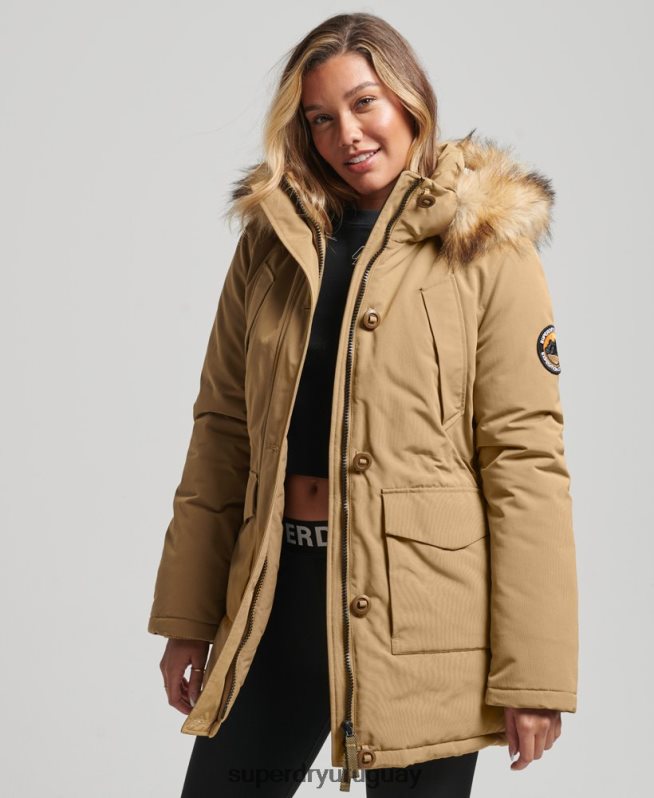 uy Superdry mujer parka everest broncearse DT2N8Z5700 ropa
