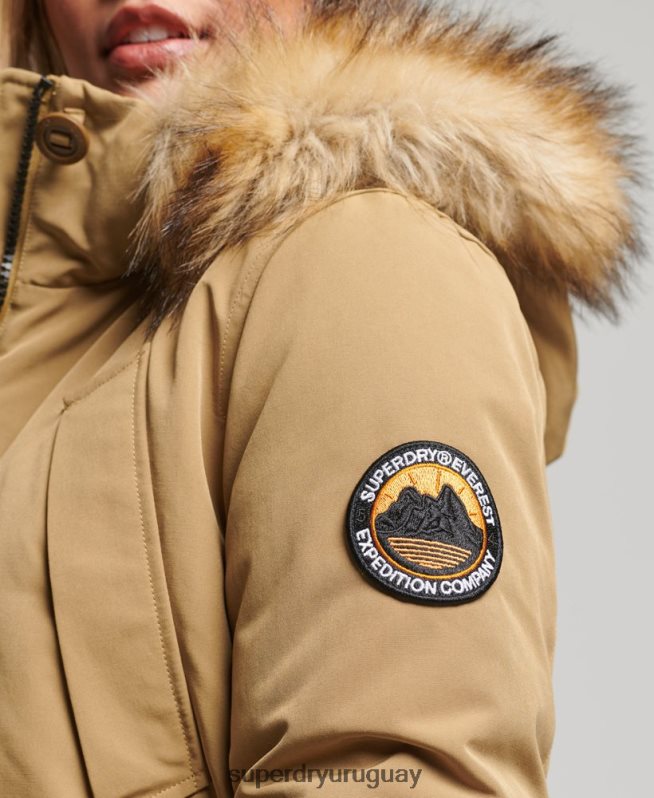 uy Superdry mujer parka everest broncearse DT2N8Z5700 ropa