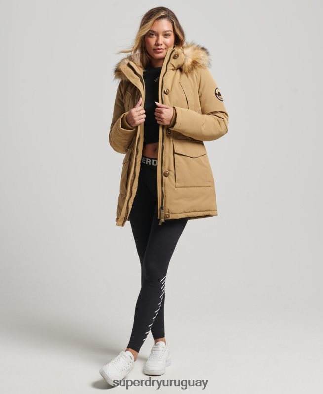 uy Superdry mujer parka everest broncearse DT2N8Z5700 ropa