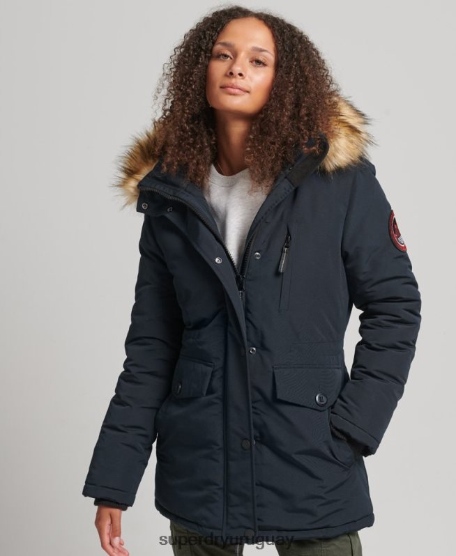 uy Superdry mujer parka everest de piel sintética con capucha Armada DT2N8Z3771 ropa