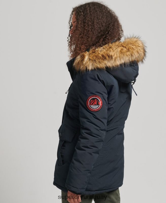 uy Superdry mujer parka everest de piel sintética con capucha Armada DT2N8Z3771 ropa