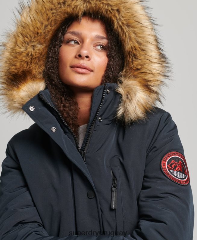 uy Superdry mujer parka everest de piel sintética con capucha Armada DT2N8Z3771 ropa