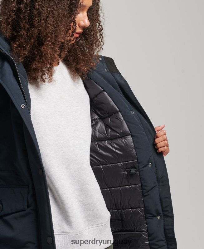 uy Superdry mujer parka everest de piel sintética con capucha Armada DT2N8Z3771 ropa
