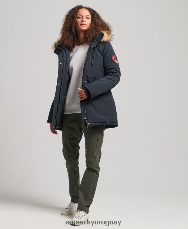 uy Superdry mujer parka everest de piel sintética con capucha Armada DT2N8Z3771 ropa