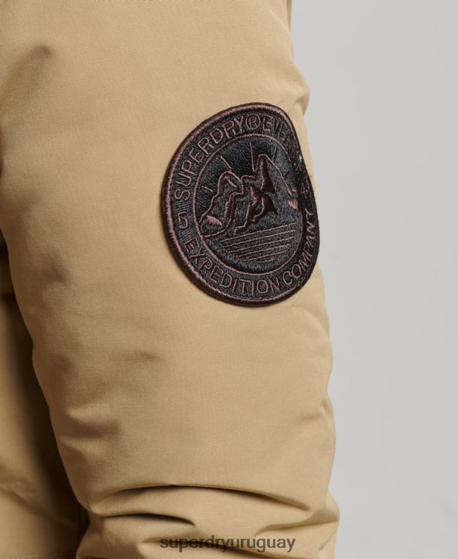 uy Superdry mujer parka everest de piel sintética con capucha marrón DT2N8Z3774 ropa