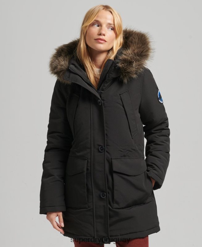 uy Superdry mujer parka everest gris oscuro DT2N8Z3780 ropa