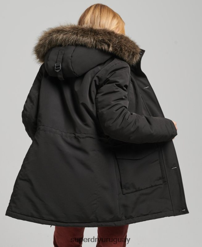 uy Superdry mujer parka everest gris oscuro DT2N8Z3780 ropa