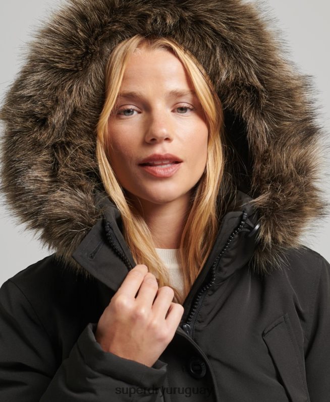 uy Superdry mujer parka everest gris oscuro DT2N8Z3780 ropa