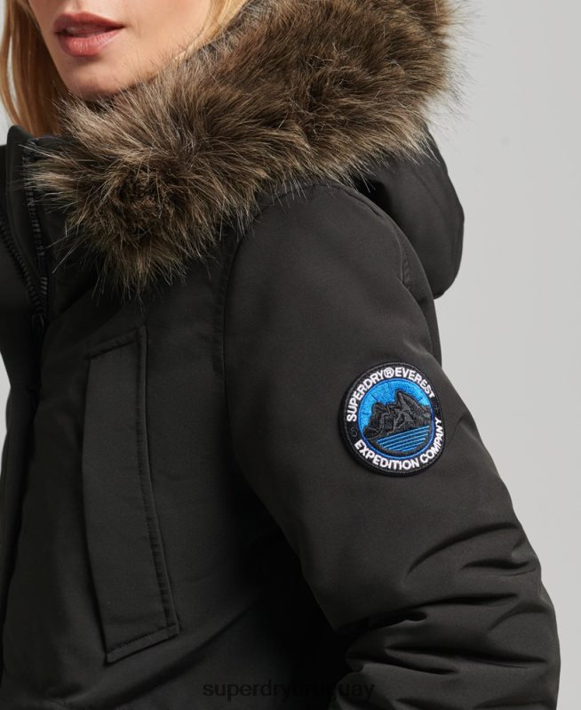 uy Superdry mujer parka everest gris oscuro DT2N8Z3780 ropa