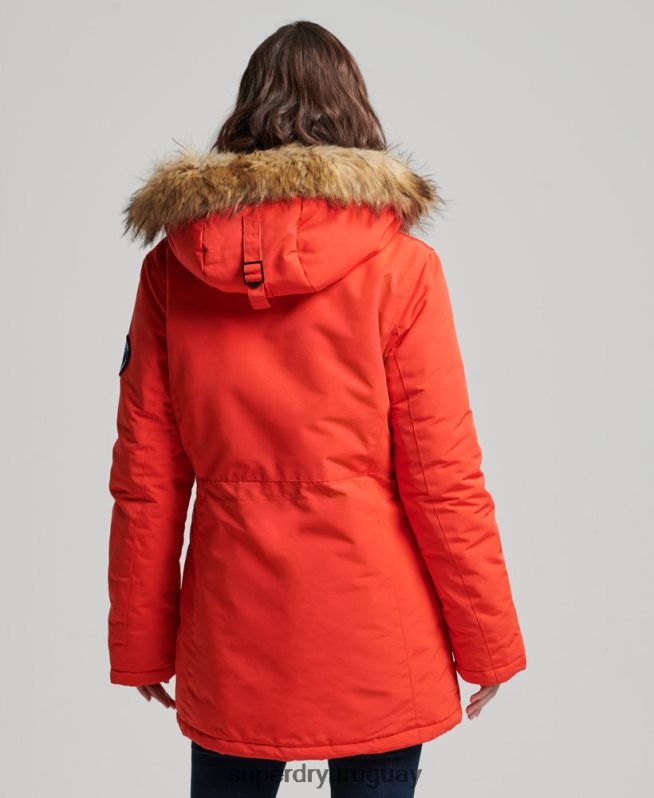 uy Superdry mujer parka everest naranja DT2N8Z3785 ropa