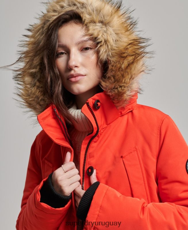 uy Superdry mujer parka everest naranja DT2N8Z3785 ropa