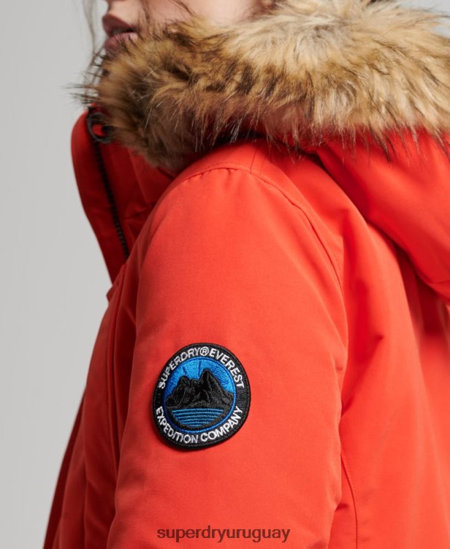 uy Superdry mujer parka everest naranja DT2N8Z3785 ropa