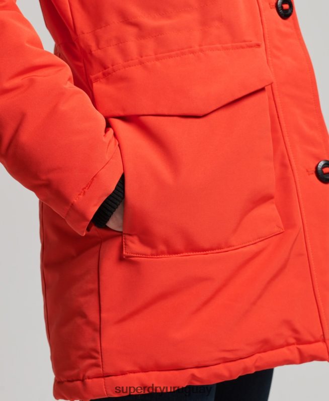 uy Superdry mujer parka everest naranja DT2N8Z3785 ropa
