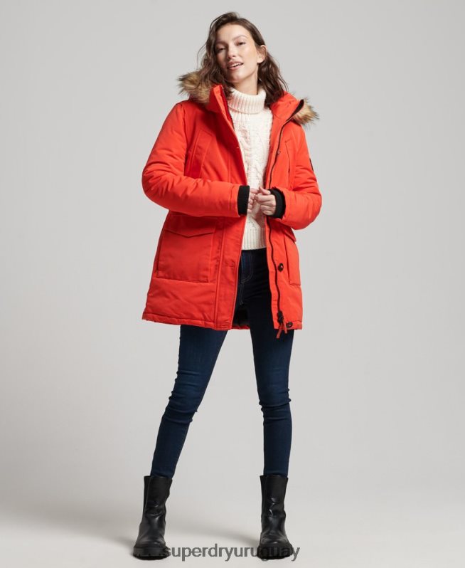 uy Superdry mujer parka everest naranja DT2N8Z3785 ropa