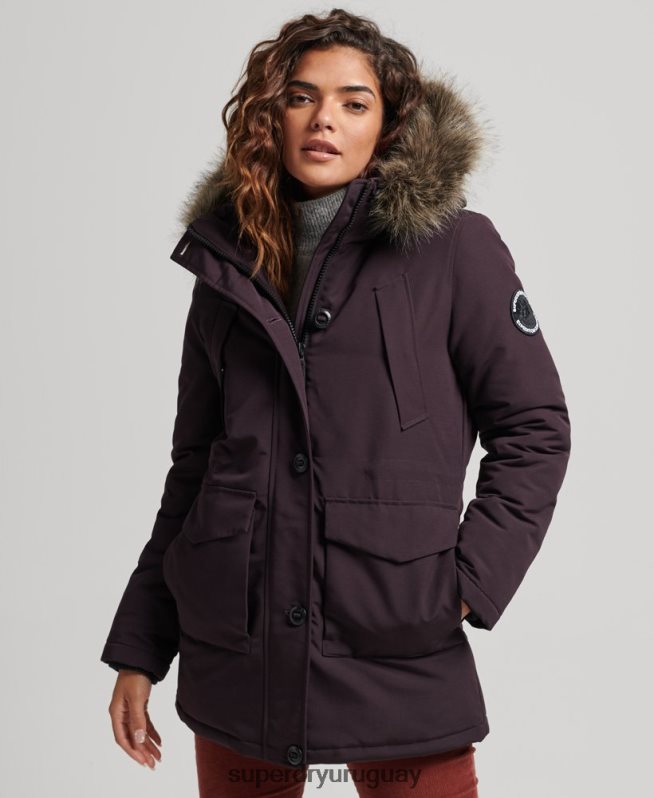 uy Superdry mujer parka everest púrpura DT2N8Z3786 ropa