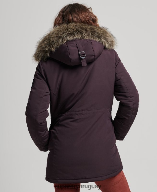 uy Superdry mujer parka everest púrpura DT2N8Z3786 ropa