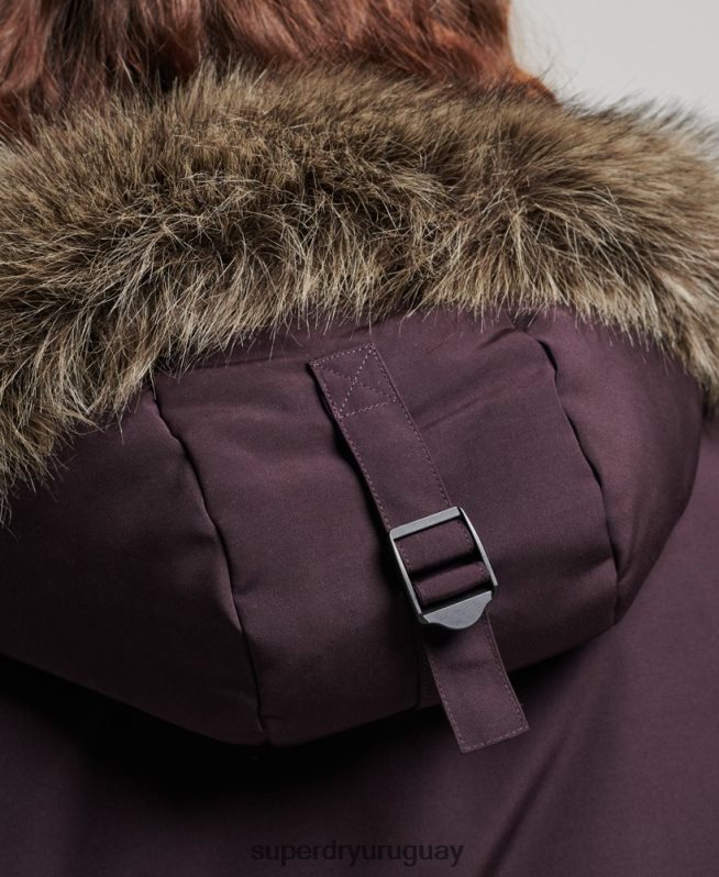 uy Superdry mujer parka everest púrpura DT2N8Z3786 ropa