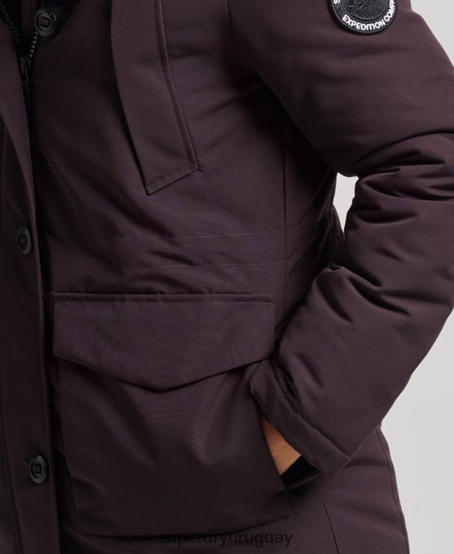 uy Superdry mujer parka everest púrpura DT2N8Z3786 ropa