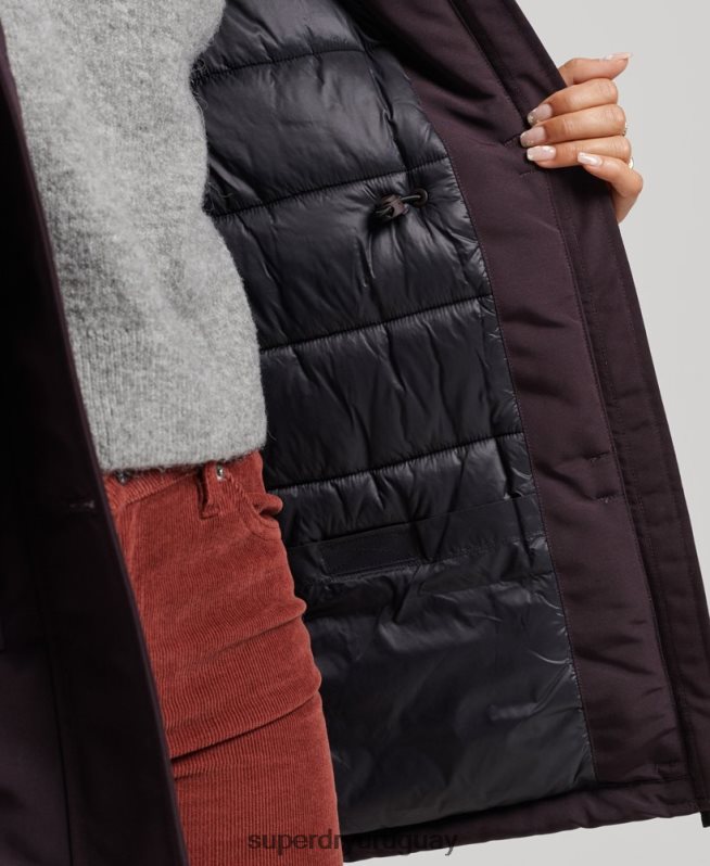 uy Superdry mujer parka everest púrpura DT2N8Z3786 ropa