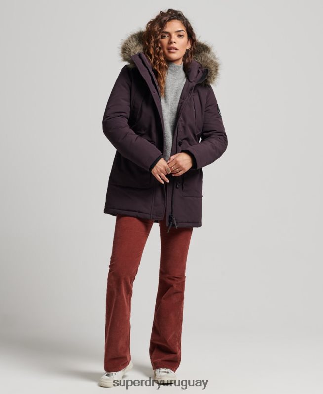 uy Superdry mujer parka everest púrpura DT2N8Z3786 ropa