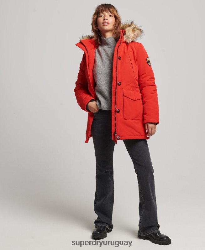 uy Superdry mujer parka everest rojo DT2N8Z3808 ropa
