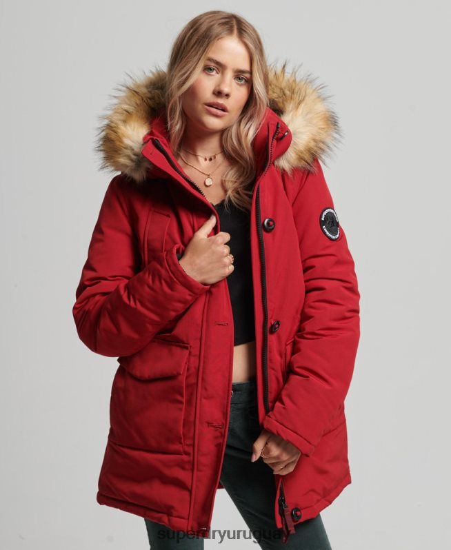 uy Superdry mujer parka everest rojo DT2N8Z3809 ropa