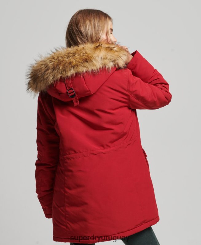uy Superdry mujer parka everest rojo DT2N8Z3809 ropa