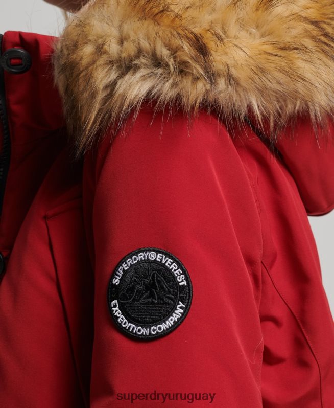 uy Superdry mujer parka everest rojo DT2N8Z3809 ropa