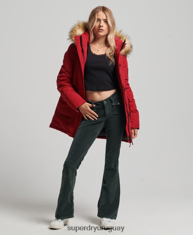 uy Superdry mujer parka everest rojo DT2N8Z3809 ropa