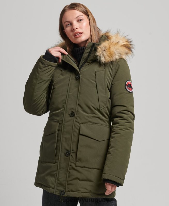 uy Superdry mujer parka everest verde DT2N8Z3781 ropa