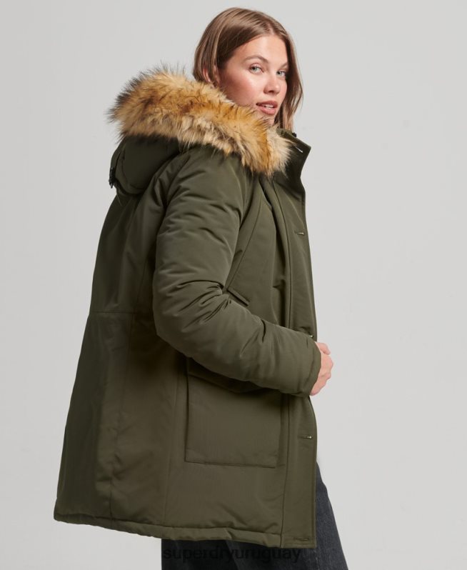 uy Superdry mujer parka everest verde DT2N8Z3781 ropa