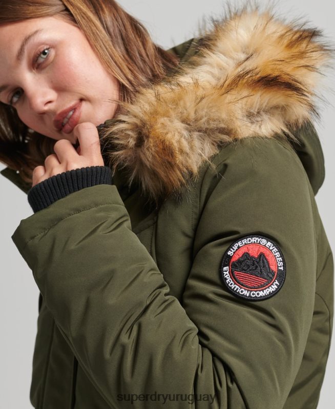 uy Superdry mujer parka everest verde DT2N8Z3781 ropa