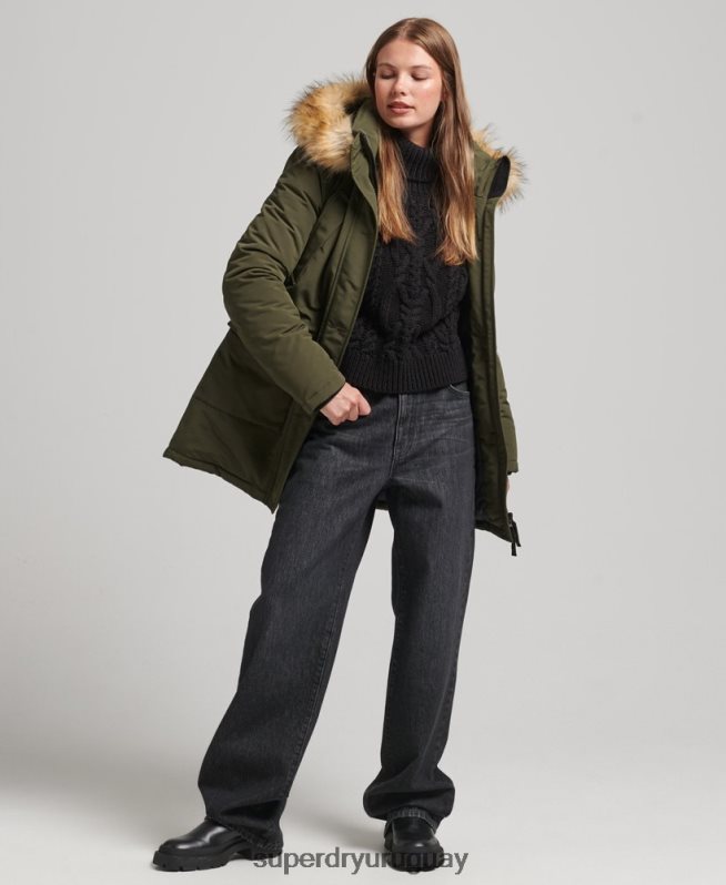 uy Superdry mujer parka everest verde DT2N8Z3781 ropa